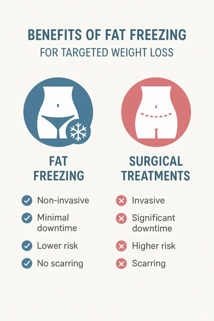 graphic showing the benefits of fat freezing Shoreham-by-Sea