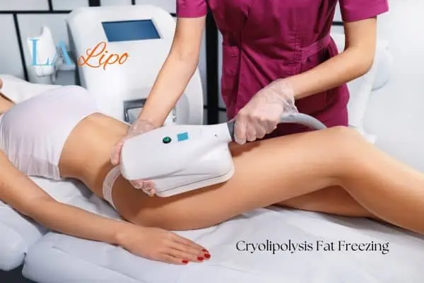 Woman receiving coolsculpting Shoreham-by-Sea treatment on her thighs