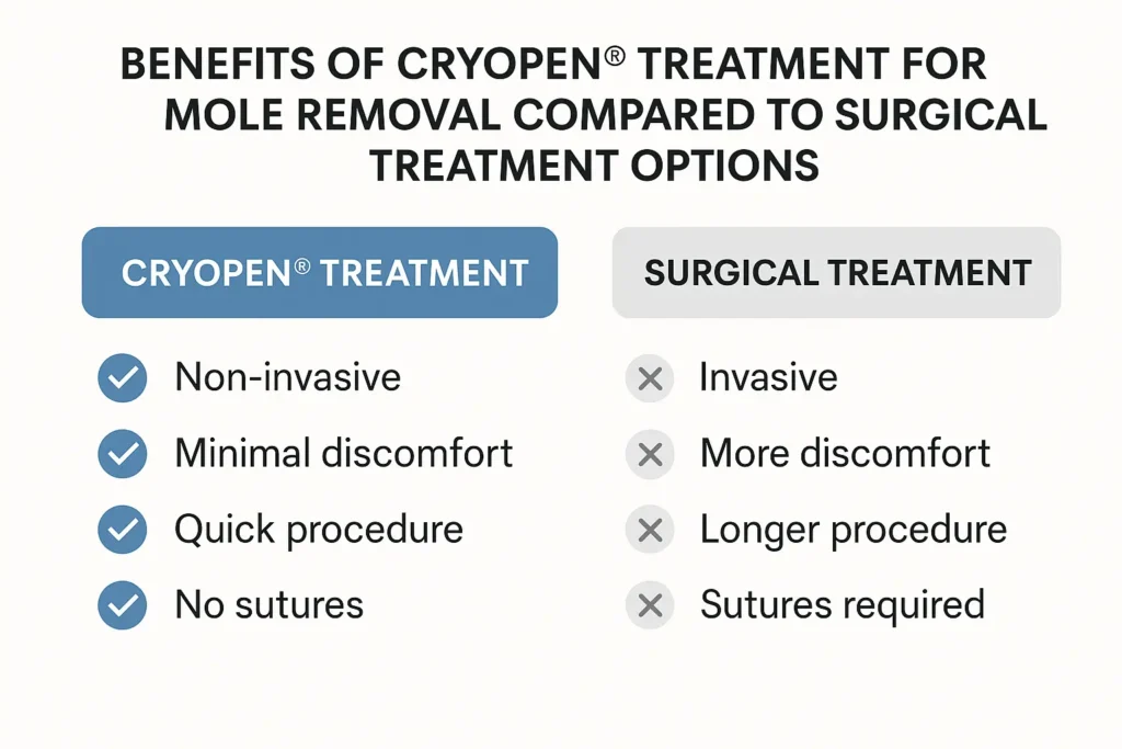 Benefits of facial mole removal Shoreham-by-Sea - call our team today to book a consultation
