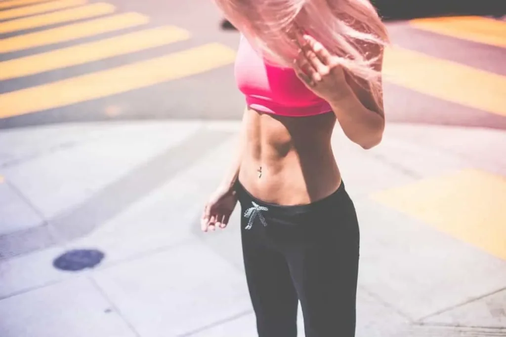 Woman with toned stomach after LA-EMS Body Sculpting Treatment Shoreham-by-Sea 
